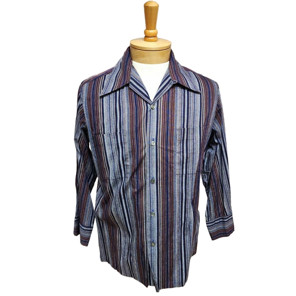 Vintage Capri Collar Rockabilly Long Sleeve Shirt Don Loper L